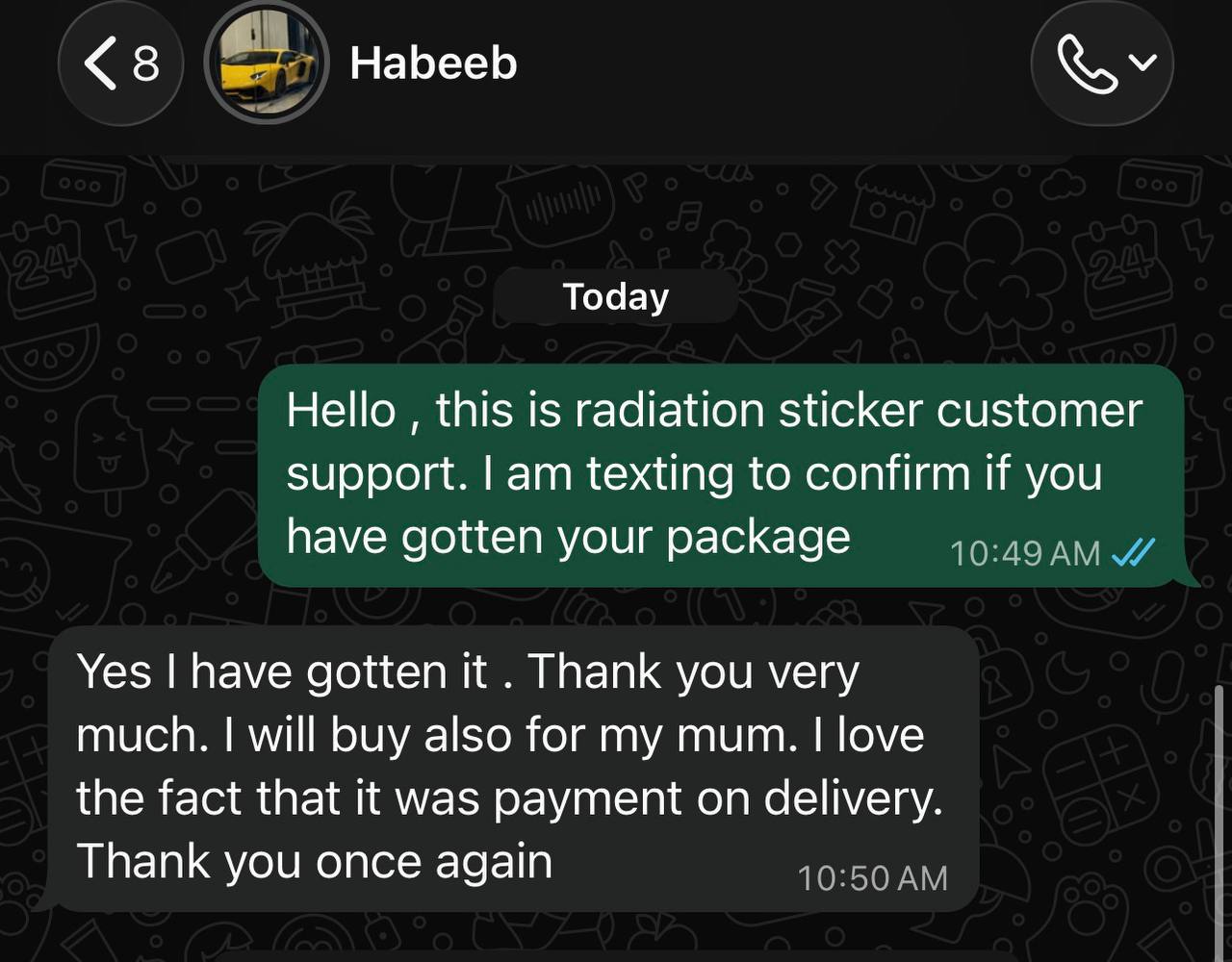 Customer review screenshot